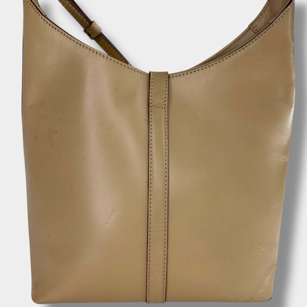 Gucci Vintage Jackie Top Handle Shoulder Bag Beige Leather Piston Clasp Authenti - Picture 4 of 13